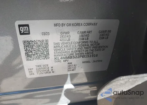 2023 Buick Encore Gx Preferred Fwd из США, поврежденный, VIN KL4MMBS22PB151916